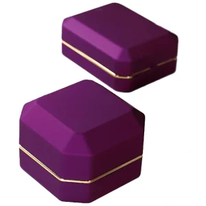 நேர்த்தியான எண்கோண ஊதா தங்க நகை பேக்கேஜிங் - ஃபிளேருடன் பாதுகாத்து வழங்கவும் - ஊதா தங்க நகை பெட்டி 4