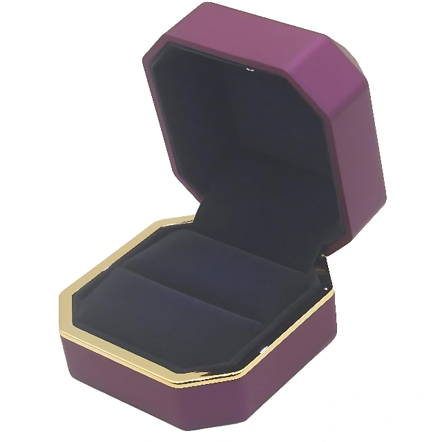 Elegant Octagonal Purple Gold Jewelry Packaging - Preserve and Present with Flair - purple gold jewelry box