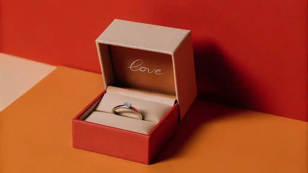How to Create Elegant Packaging for Wedding Jewelry - ring jewelry box in a wedding pink love