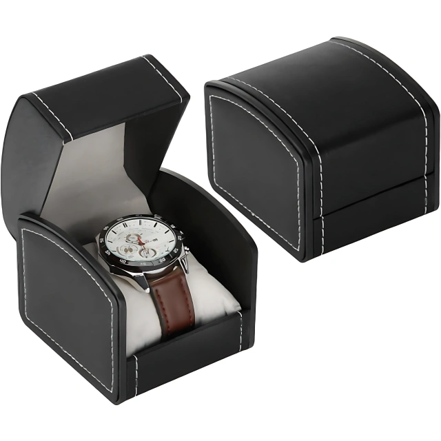 Upgrade Men's Watch Storage - Discover Richpack's PU Leather Single Watch Case Wristwatch Jewelry Storage Display Holder Cases for Men - watch jewelry box for mens