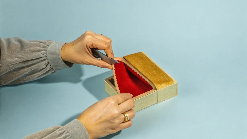 a photo that shows a person carefully placing the
