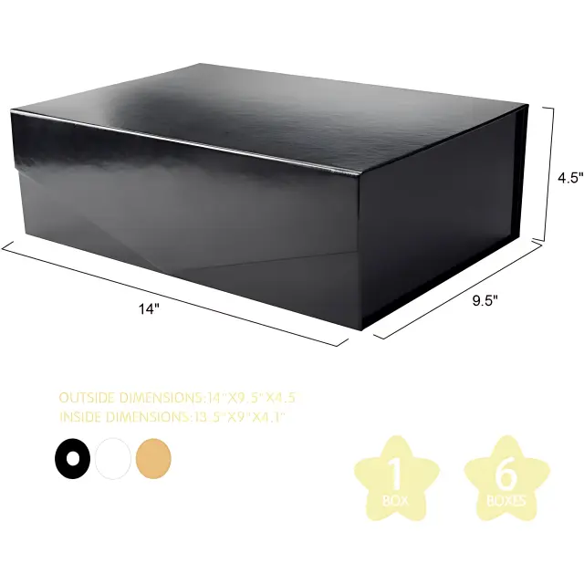 Big Black Gift Box with Foldable Lid – Oversized Rigid Packaging for Products & Gifts | Richpack - big black gift box 3