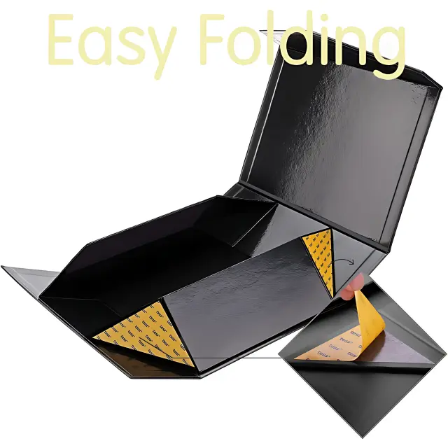 Big Black Gift Box with Foldable Lid – Oversized Rigid Packaging for Products & Gifts | Richpack - big black gift box 4