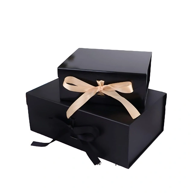 Black box with lid for jewelry | Matte black rigid packaging box with lid | Custom sizes and bulk orders at Richpack - black box with lid 2