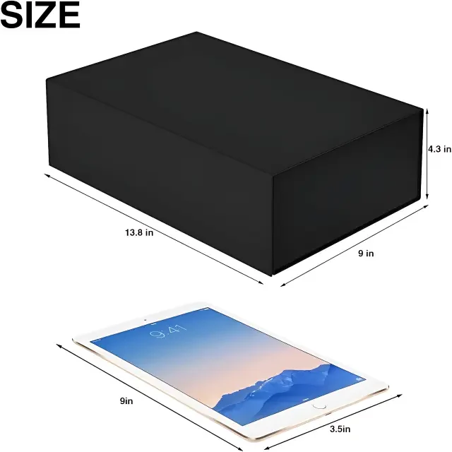 Big Black Gift Box with Foldable Lid – Oversized Rigid Packaging for Products & Gifts | Richpack - black gift 4