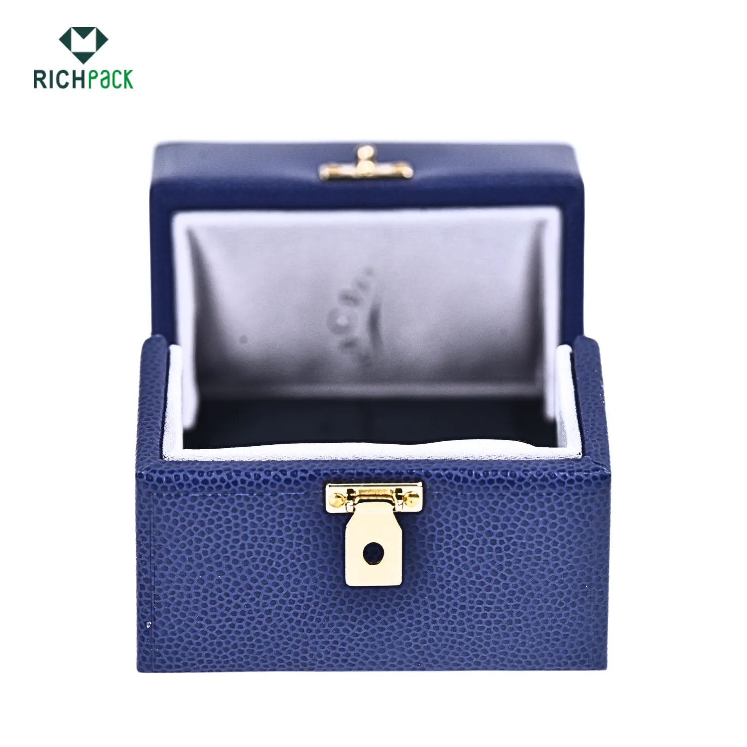 blue leather wedding ring box 005