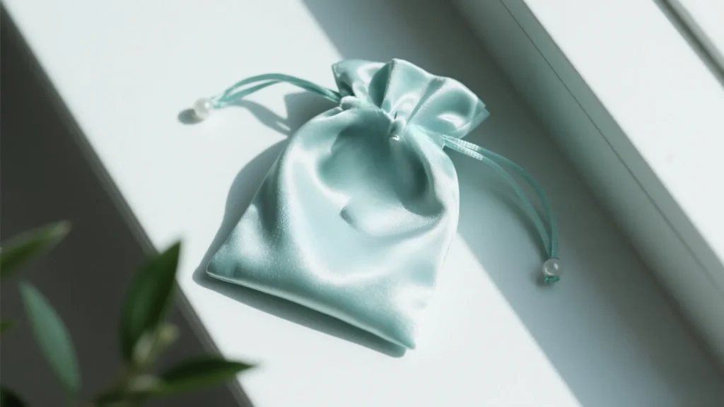 blue silk jewelry pouch drawstring (5)