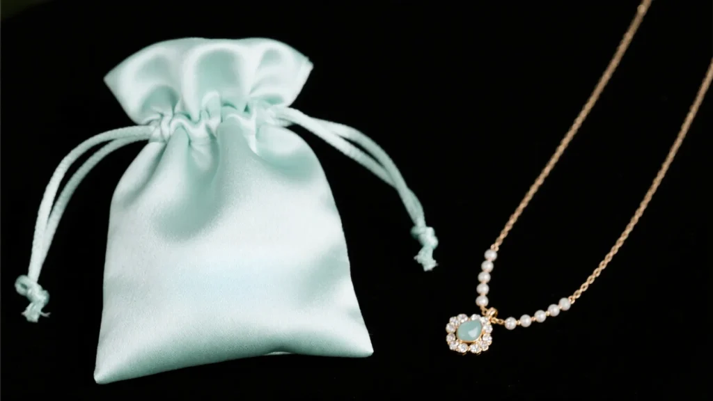 blue silk jewelry pouch drawstring (6)