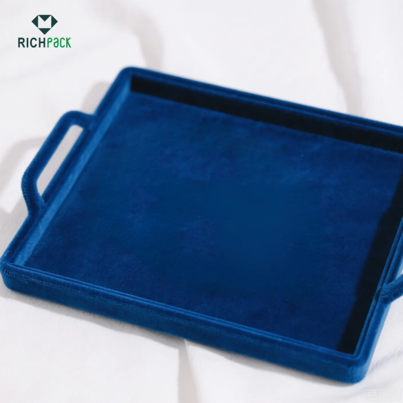 blue velvet soft jewelry tray 002