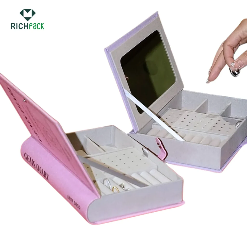 creative book shaped jewelry storage box 001