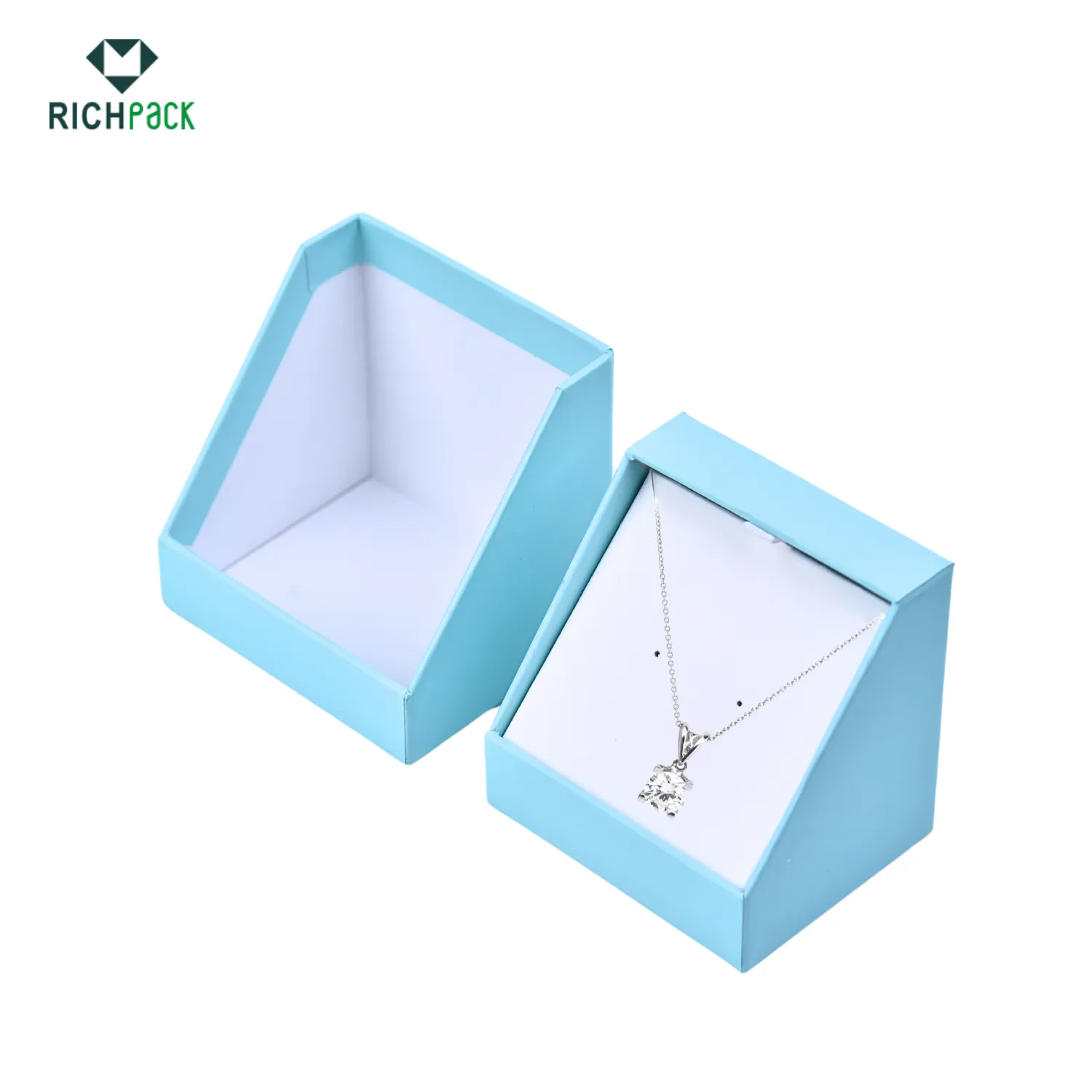earrings and necklace 2 in 1 blue jewelry box 002