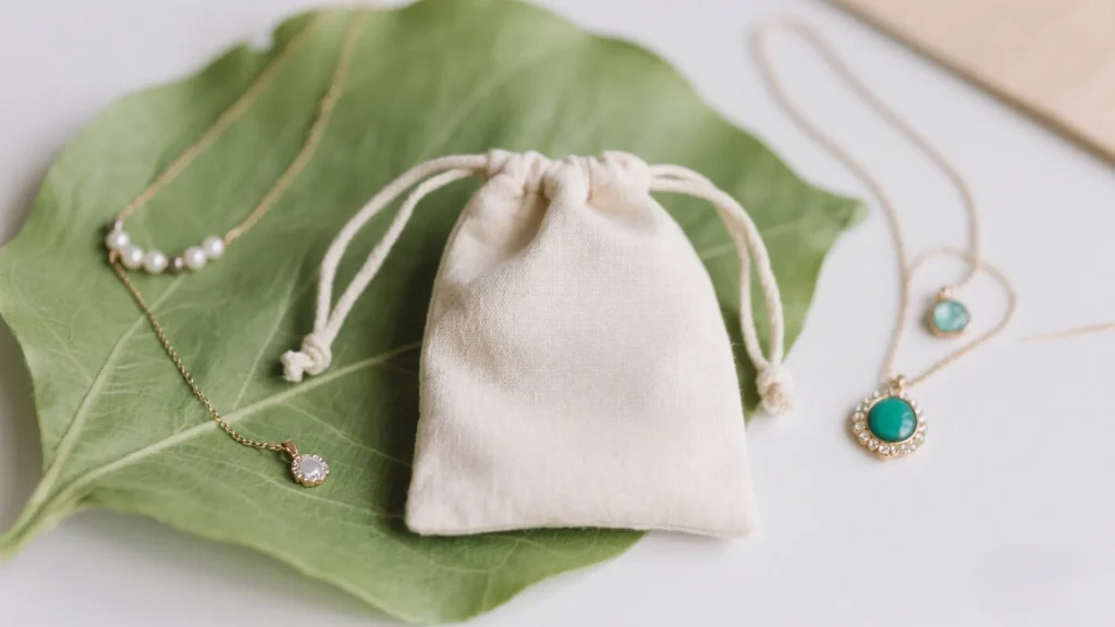 eco cotton mini jewelry pouch