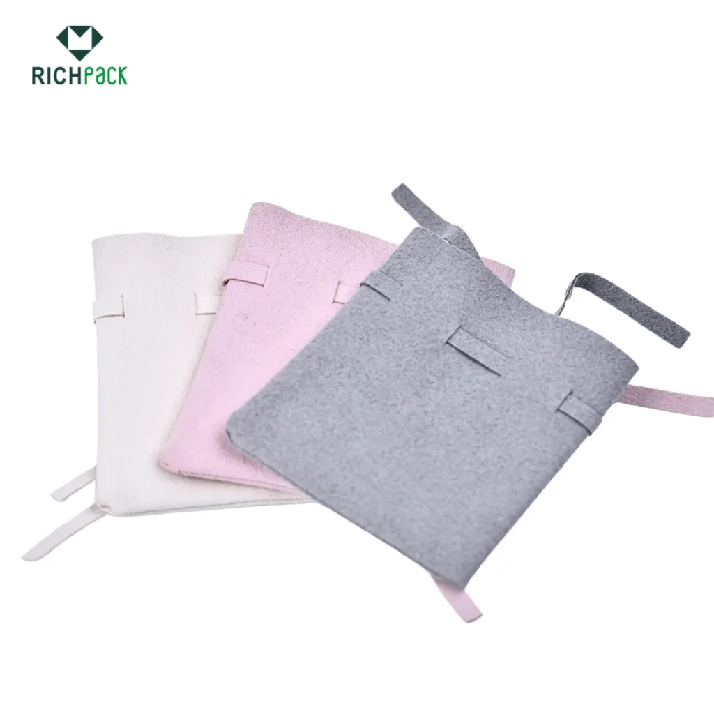 faux suede drawstring jewelry pouches 007