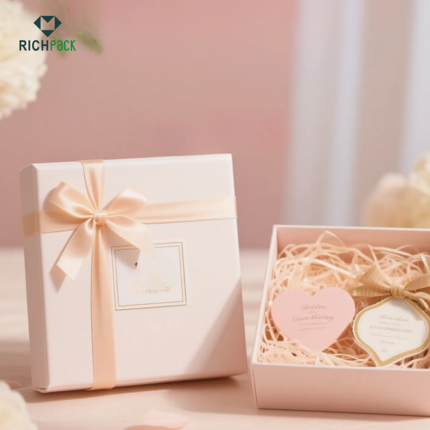 gift box pink with ribbon 002