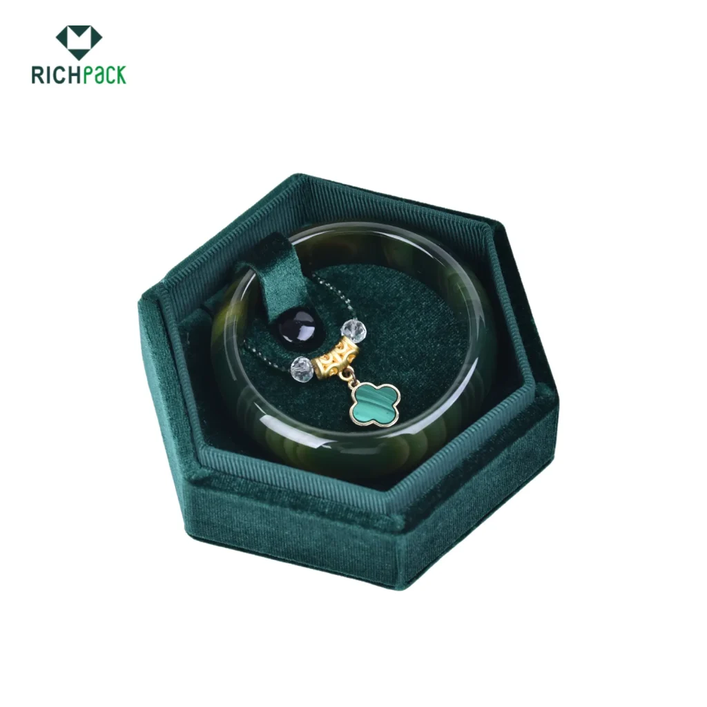 green velvet bracelet jewelry box 002