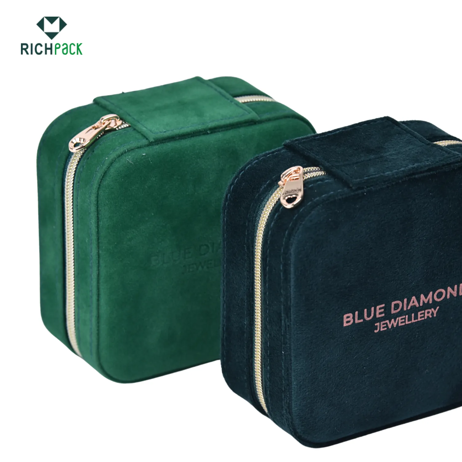 green velvet jewelry storage box 003