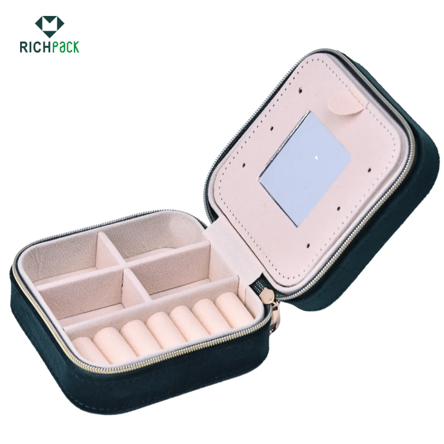 green velvet jewelry storage box 009