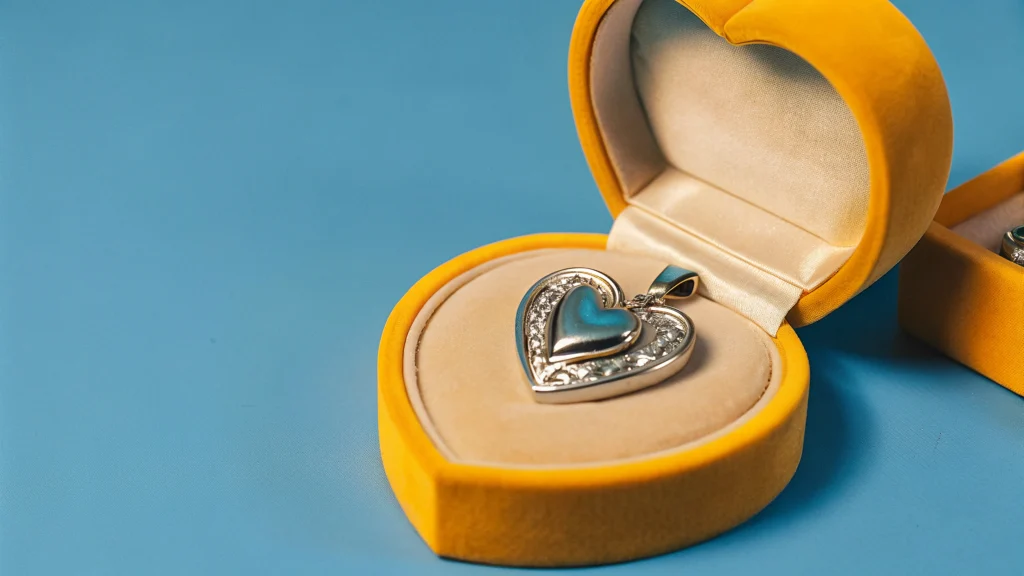 heart shape velvet wedding engagement necklace box