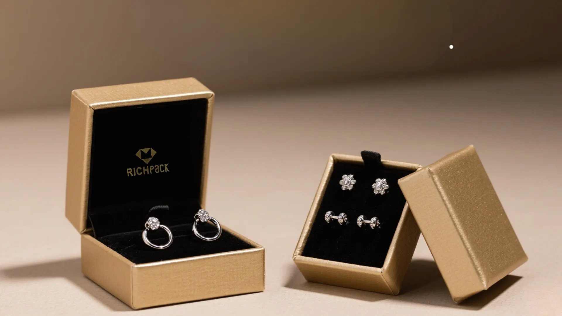 helix jewelry packaging gold color