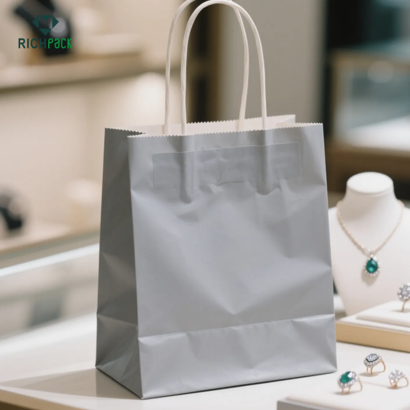 jewelry brand gift bag grey 003