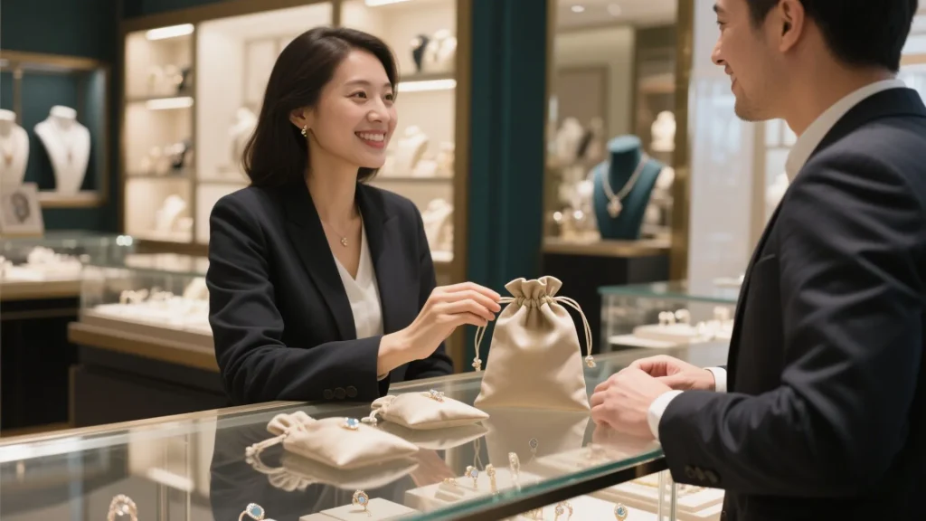 jewelry pouch role in jewerly boutique