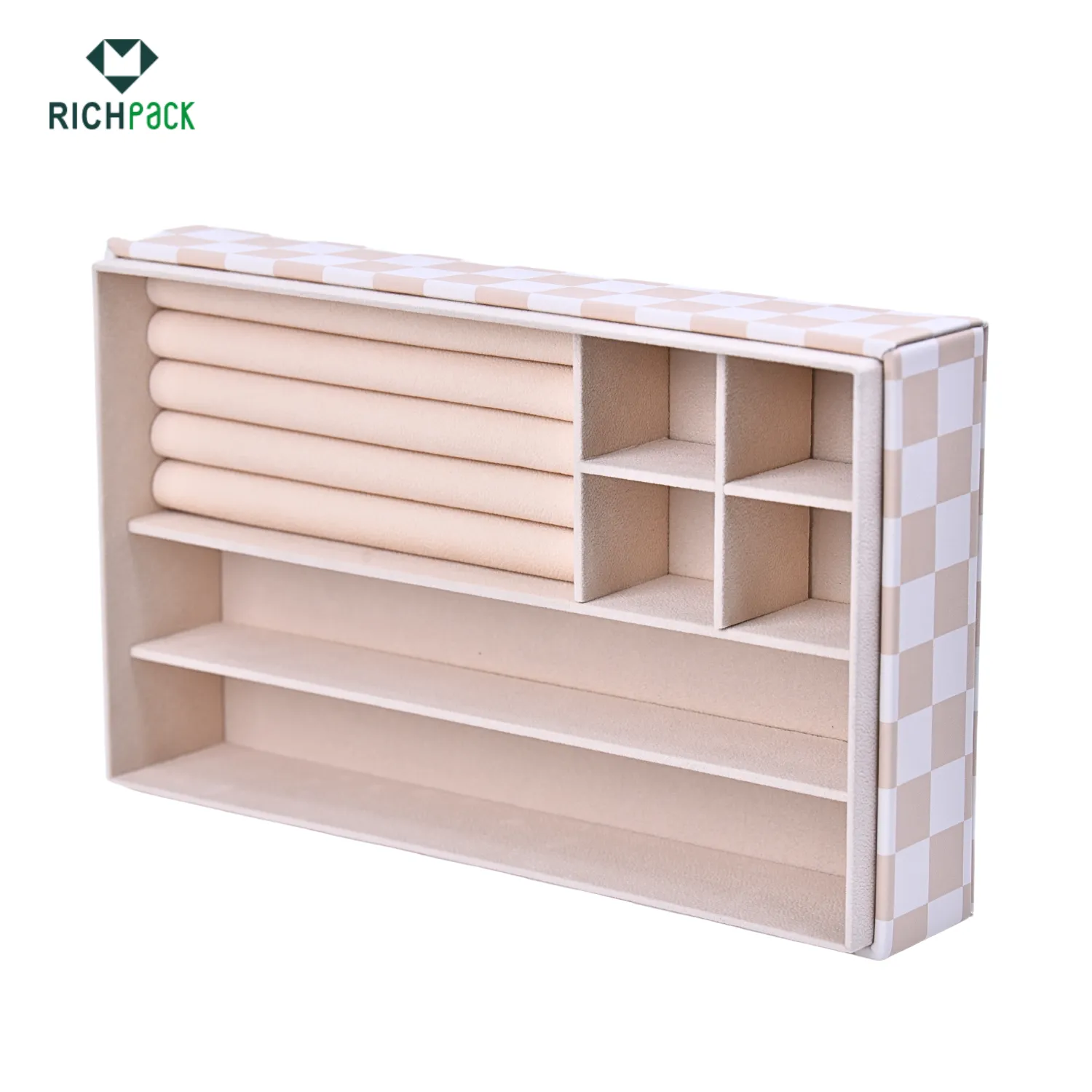 jewelry storage box with checkerboard pattern 002