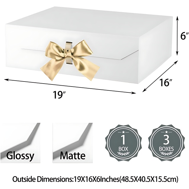 Black box with lid for jewelry | Matte black rigid packaging box with lid | Custom sizes and bulk orders at Richpack - large white box with lid 3