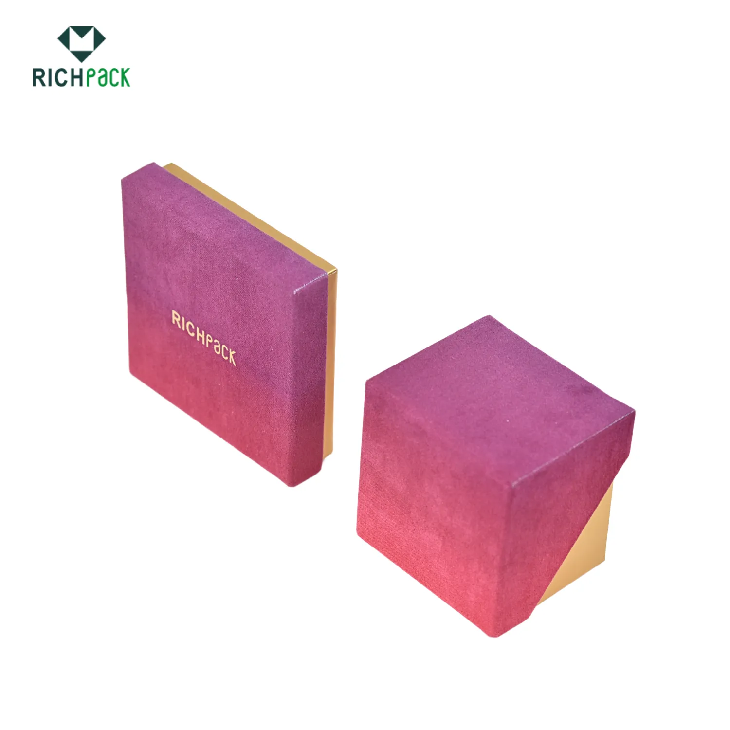 lid and base necklace jewelry box with custom material 001