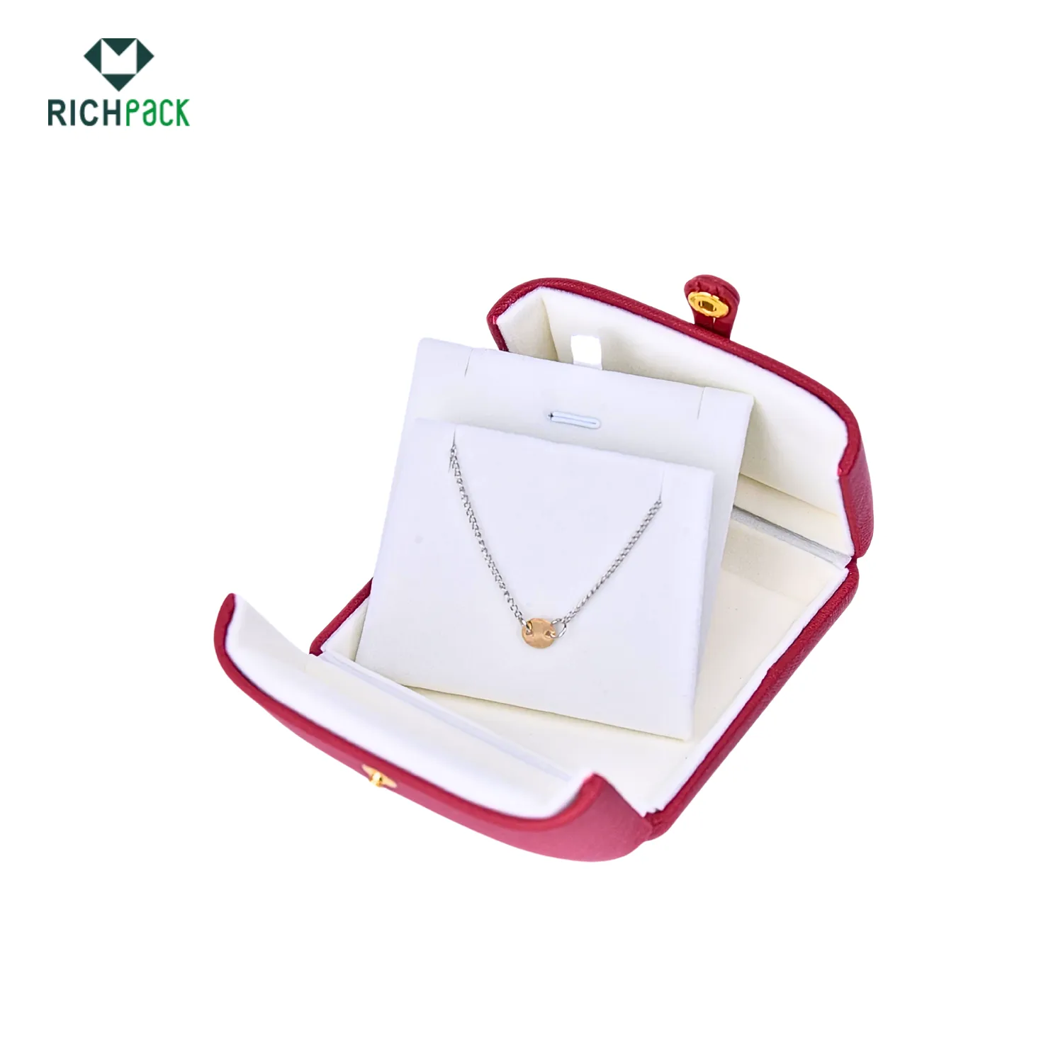 necklace jewelry box with button 002