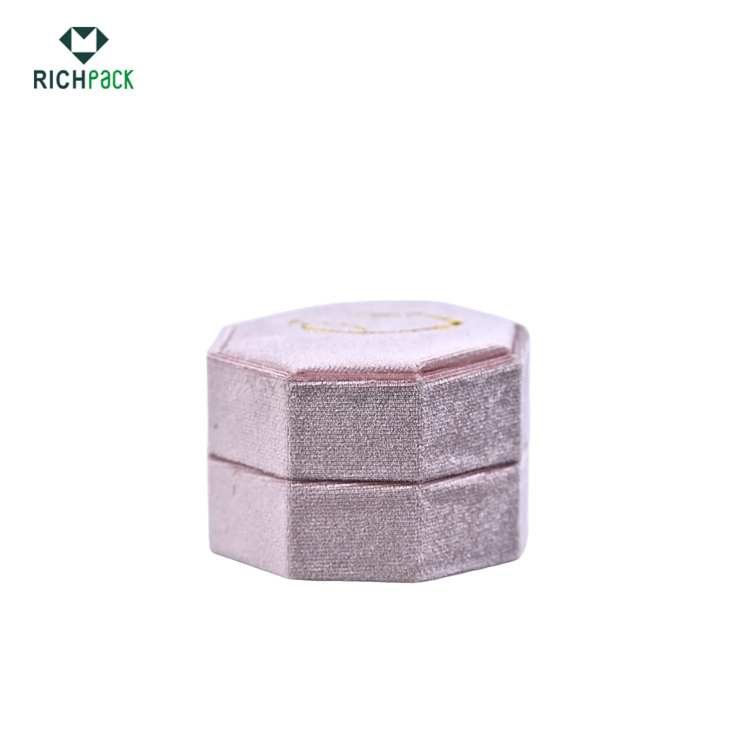 octagonal velvet necklace box pink 004