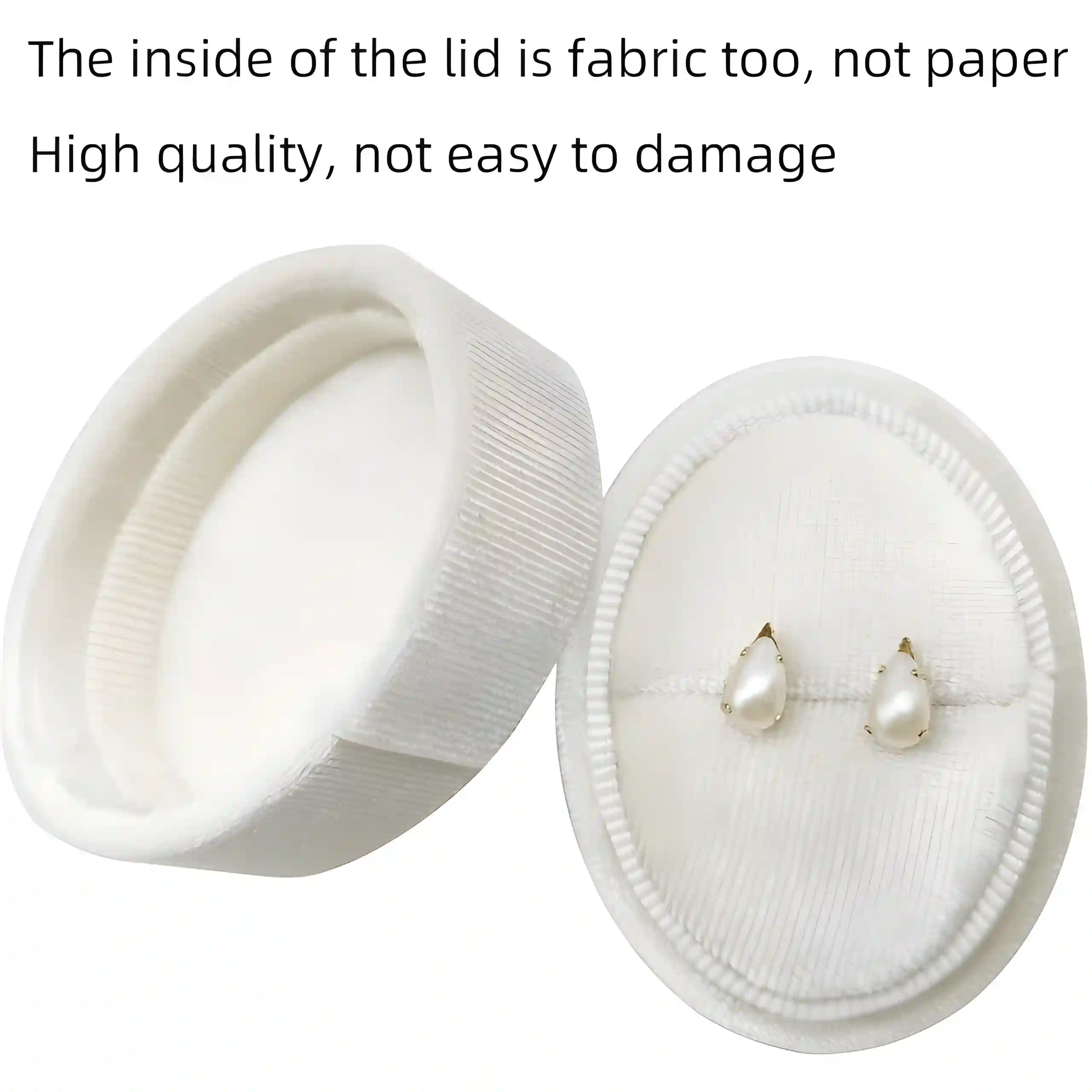 Elegant Jewelry Box White | Matte Finish Gift Box with Anti-Tarnish Lining - Richpack - oval jewelry box white 3