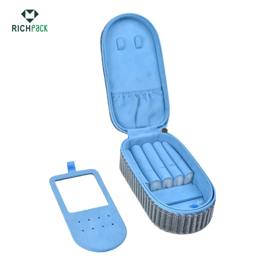 oval jewelry storage box with soft insert 004