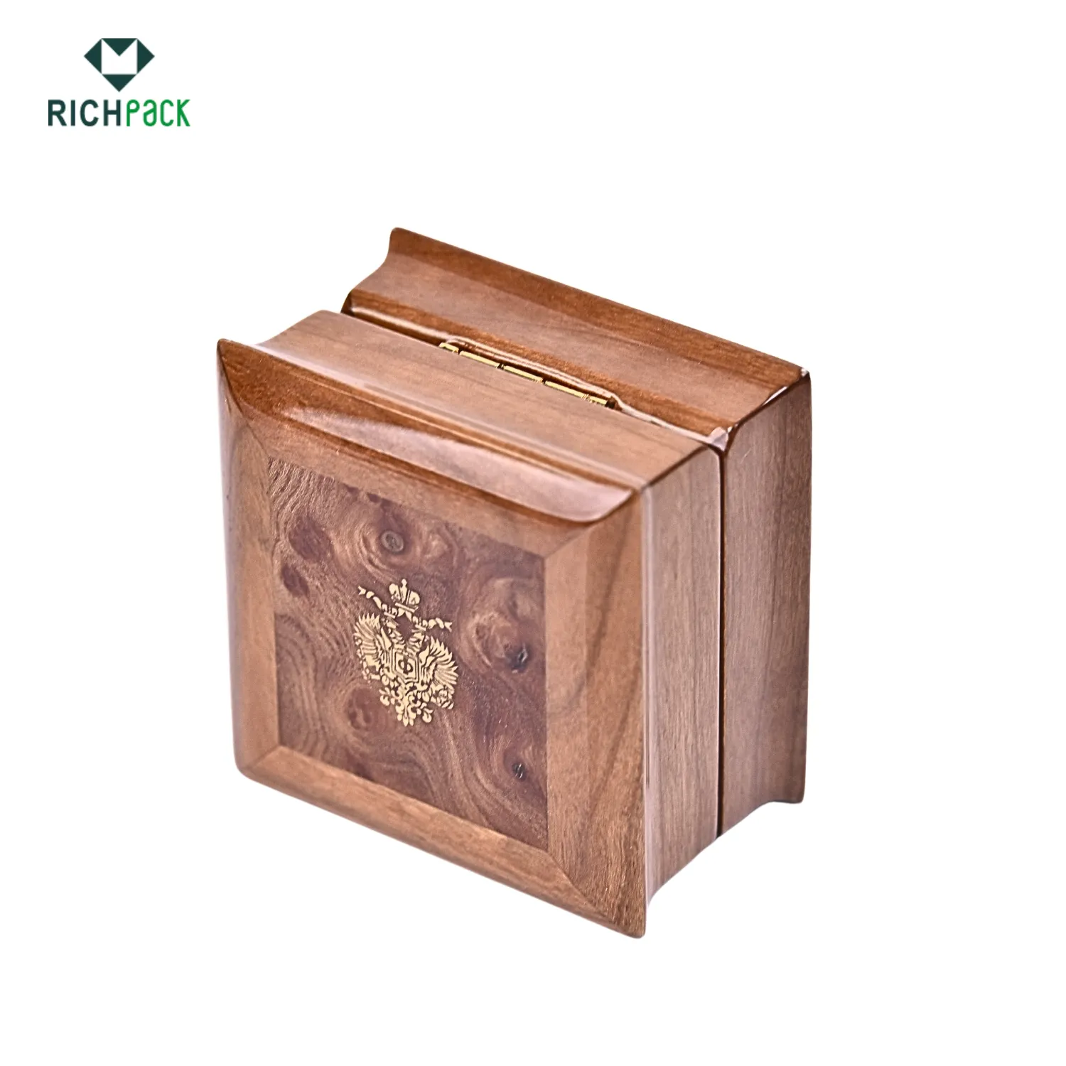 pearwood necklace box with dust cover 003