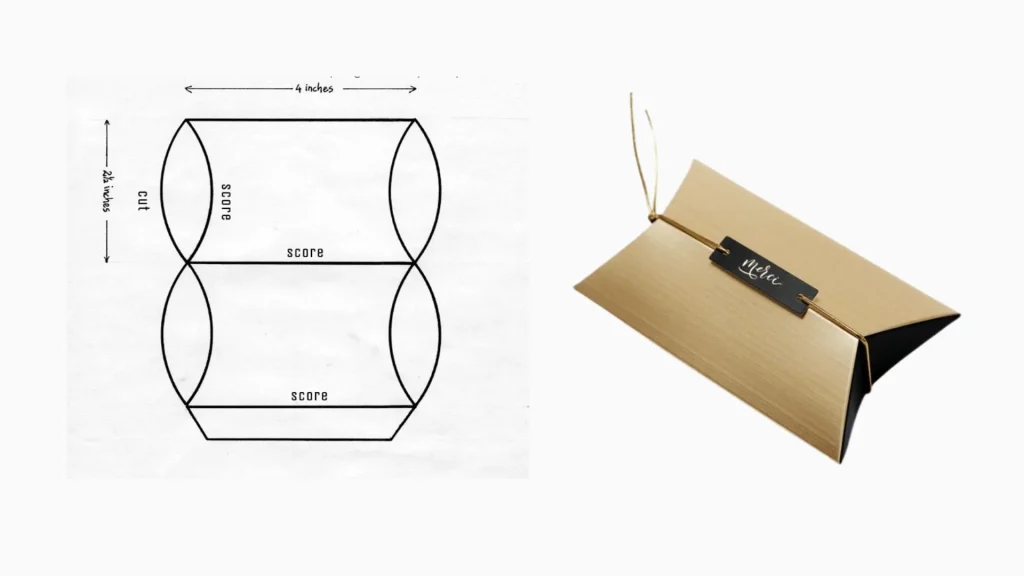 pillow gift box and die cutting