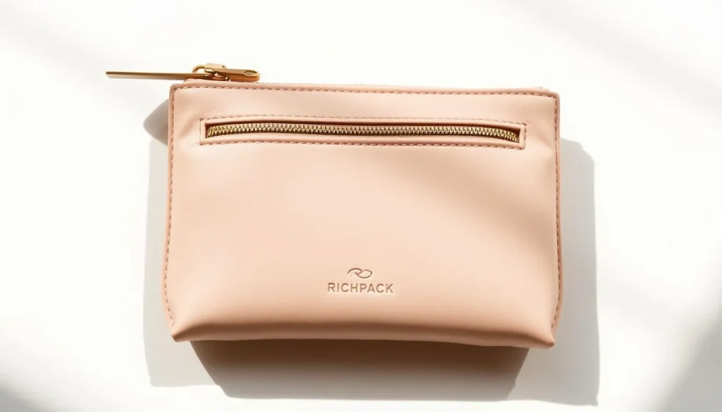 pink leather jewelry pouch for ring and earring