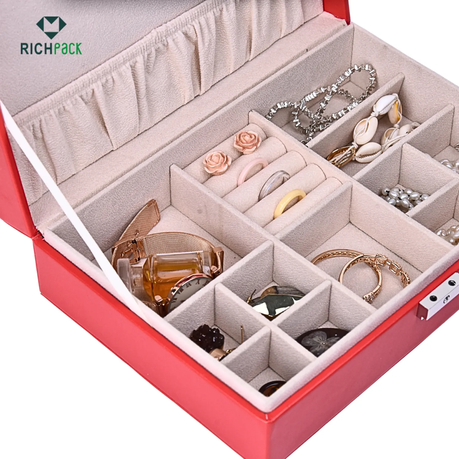 red leather jewery organizer 001