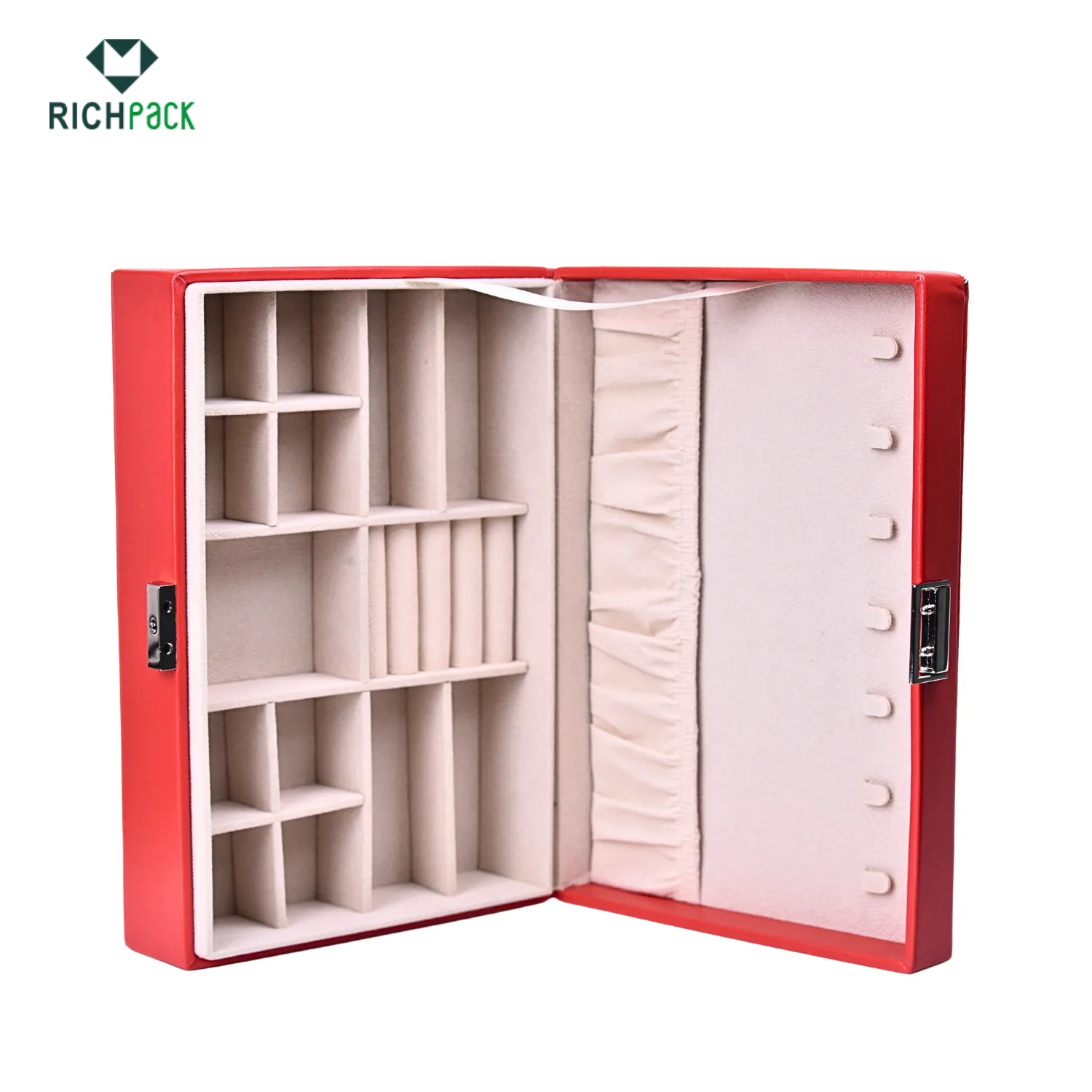red leather jewery organizer 003