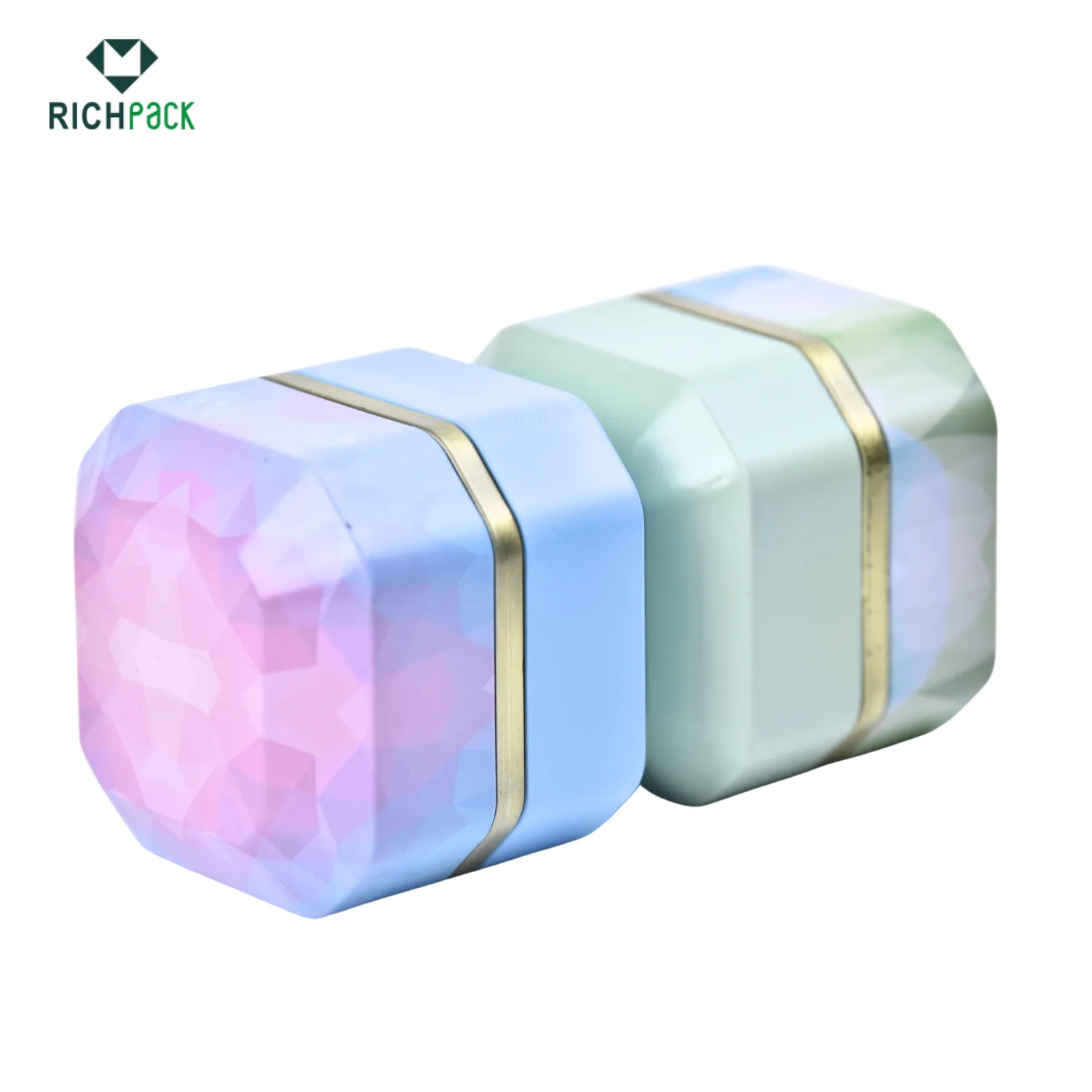richpack branded hexagonal packaging boxes in pastel colors 002