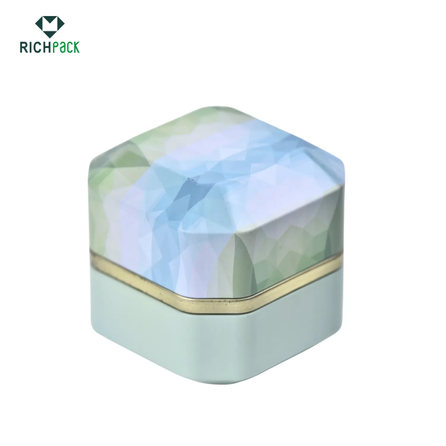 richpack branded hexagonal packaging boxes in pastel colors 004