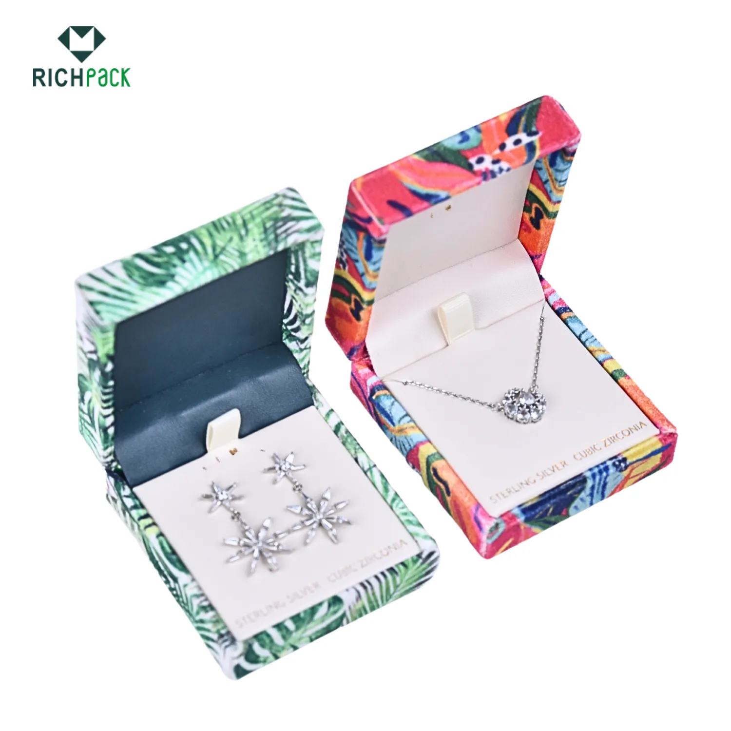 richpack rigid jewelry box with custom pattern 005
