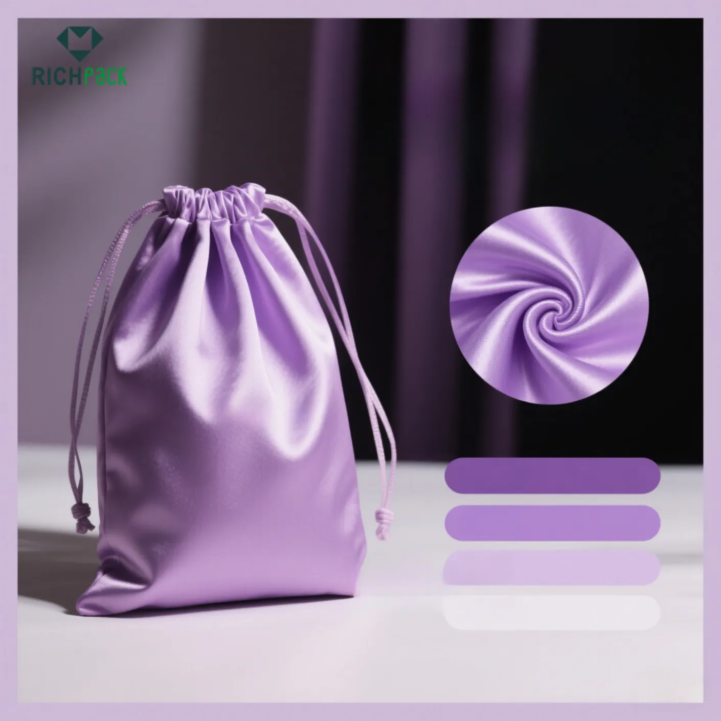 silk jewelry pouch purple color 001