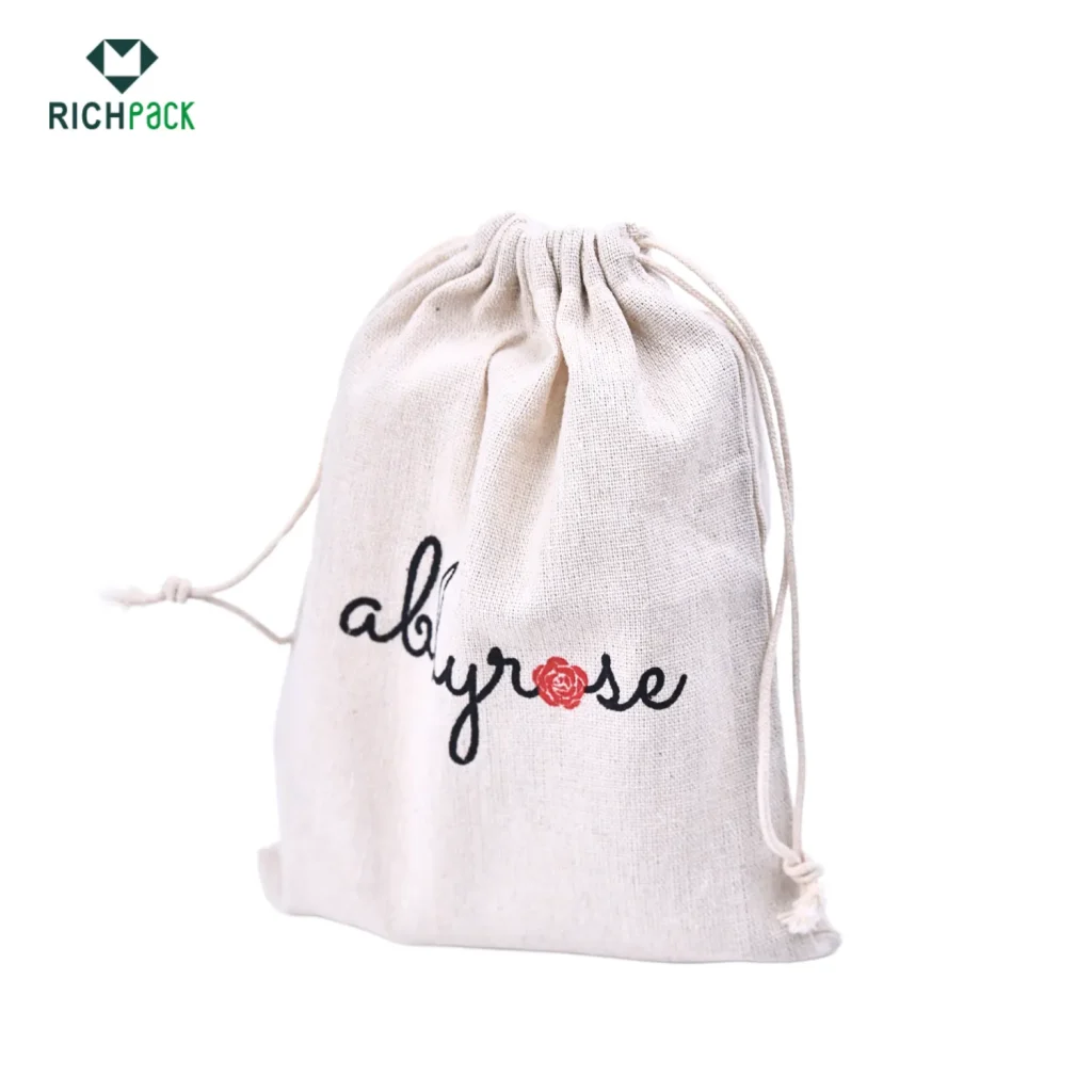 small cotton jewlery pouches with custom logo printing 002