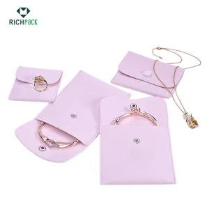 small pink velvet jewelry pouches 004