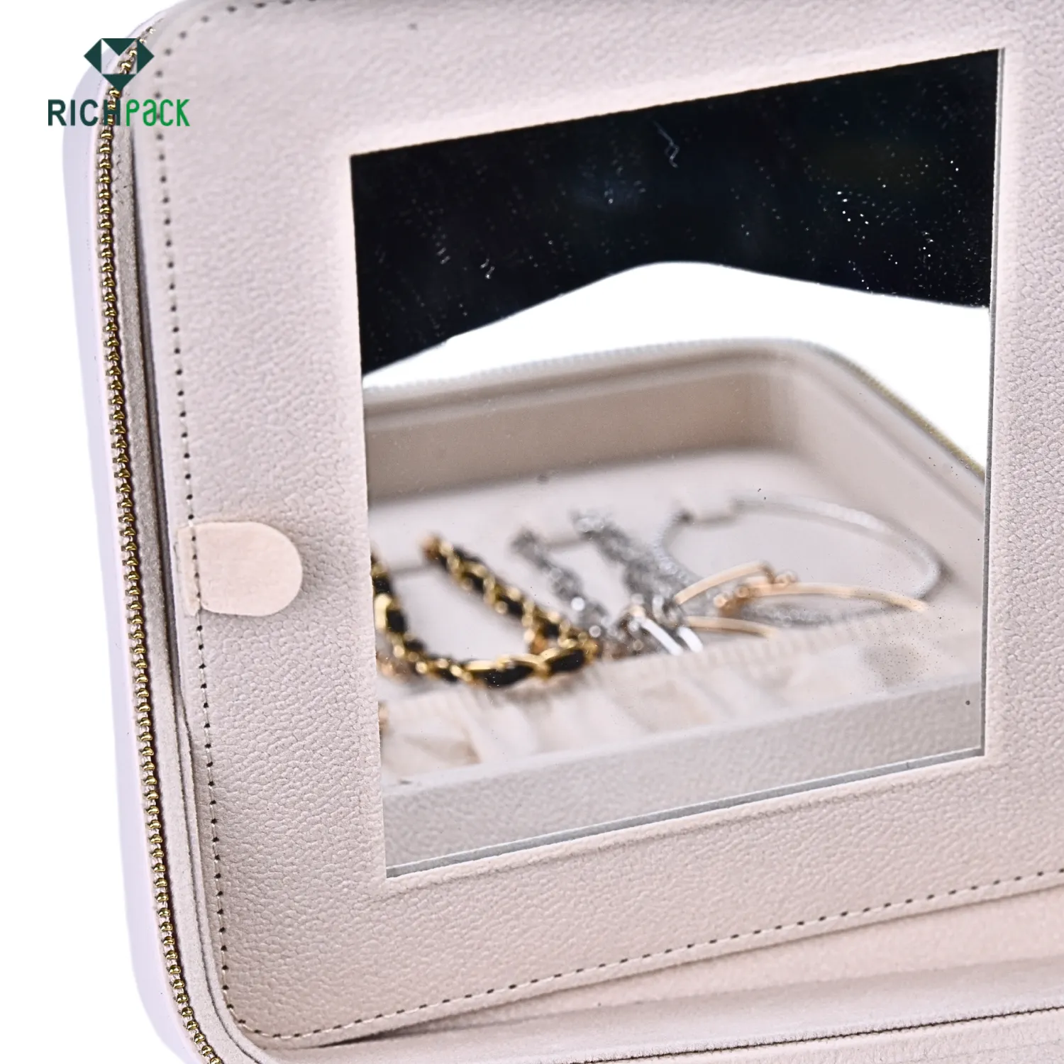 white jewelry storage with mirror 005