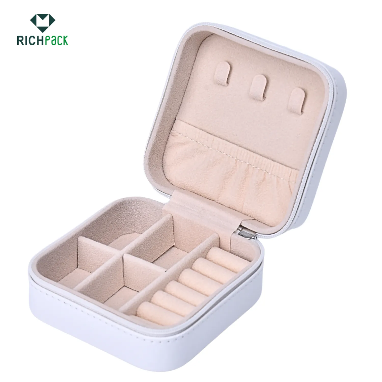 white pu travel jewelry case 005