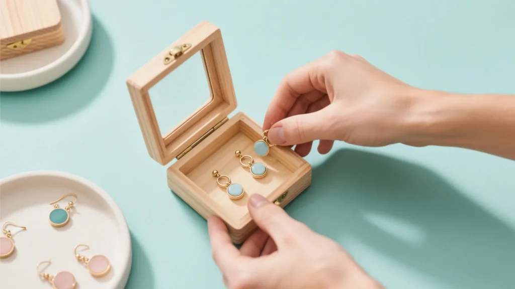 wooden earring box for jewelry packaging wholesale