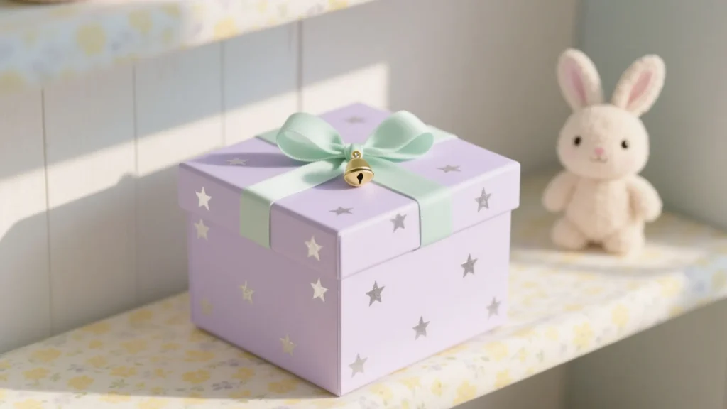Baby shower gift box with lid 001