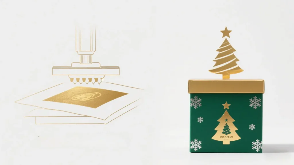 christmas lidded gift box logo printing foil