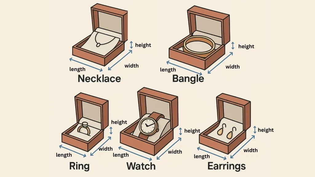 jewelry box length weight height