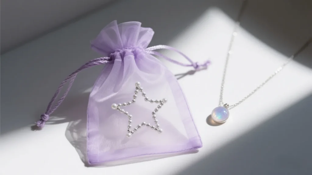 purple organza jewelry pouch